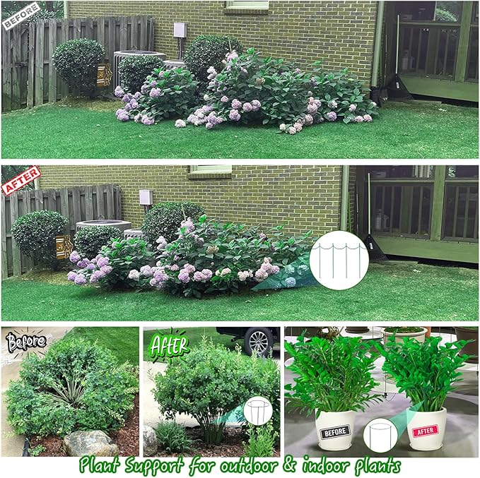 8 Pack Half Round Snake Plant Support Stakes Sets - Strong Plant Support and Cage, Durable Houseplant Stakes, Plant Support Ring for Indoor and Outdoor Plants, Such as Aloe, Peony, Hydrangea, ZZ WooWellGoGoGoProducts