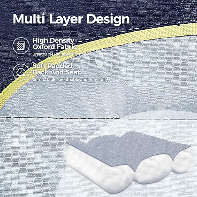 ALPHA CAMP Heavy Duty Camping Chair 500LBS Capacity, Oversized Folding Chair for Heavy People, Padded Portable Outdoor Chair with Cooler Bag & Cup Holder for Camping, Fishing, Beach ALPHACAMP