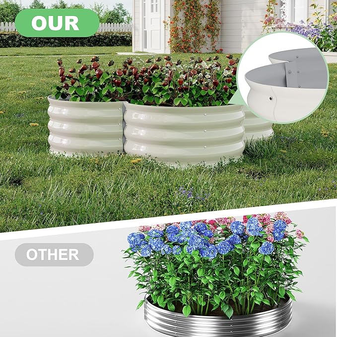 Garvee 2 Pack Galvanized Raised Garden Bed, Outdoor Planter Box with Open Base for Herbs, Veggies & Flowers. Rust-Resistant Raised Garden Beds, Ground-Connected Design for Deep Root Growth Garvee