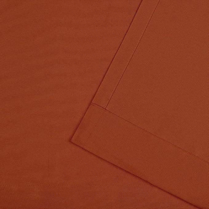 NICOLE MILLER NEW YORK Canvas Indoor/Outdoor Grommet Top Curtain Panel Pair, 54"x96", Orange Marmalade NicoleMiller