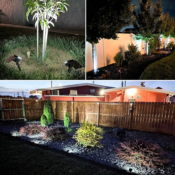VOLISUN Solar Spotlight Outdoor, IP67 Waterproof Solar Landscape Spot Lights，Uplights for Yard Garden Pathway - 12 Pack (Cool White) 27 LED 3 Lighting Modes VOLISUN