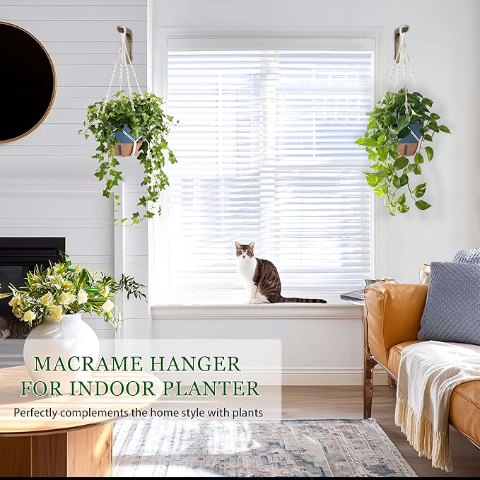 Hanging Planter Self Watering 10 Inch, 2 Pack Hanging Baskets for Plants, Hanging Flower Pots with Drainage Hole & 2 Kinds of Plant Hangers for Garden Home Decor (Navy Blue, 10 Inch) Fielda