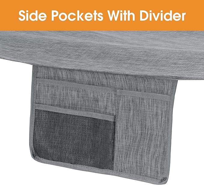 Lazy Daze Hammocks 11 FT Double Outside Hammock Quick Dry Olefin Fabric Hammock with Spreader Bar & Side Pocket for Outdoor Poolside Backyard 450 lbs Capacity, Grey LazyDazeHammocks