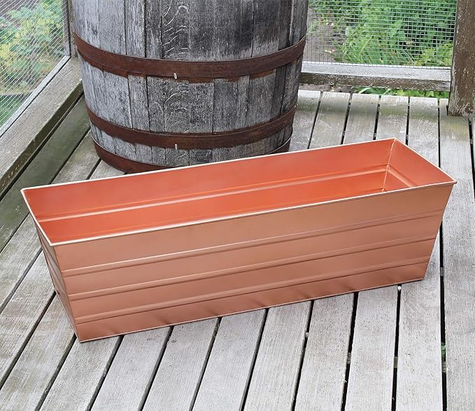Achla Designs C-21C Plated Flower Box, Window Flowerbox Planter, Large, Copper ACHLADesignsHomeGarden