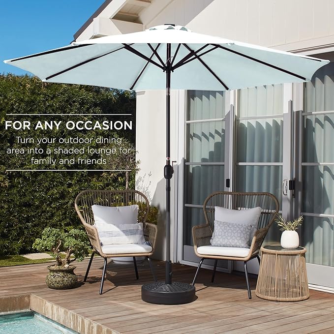 Best Choice Products 10ft Outdoor Table Compatible Steel Polyester Market Patio Umbrella w/Crank and Easy Push Button Tilt BestChoiceProducts