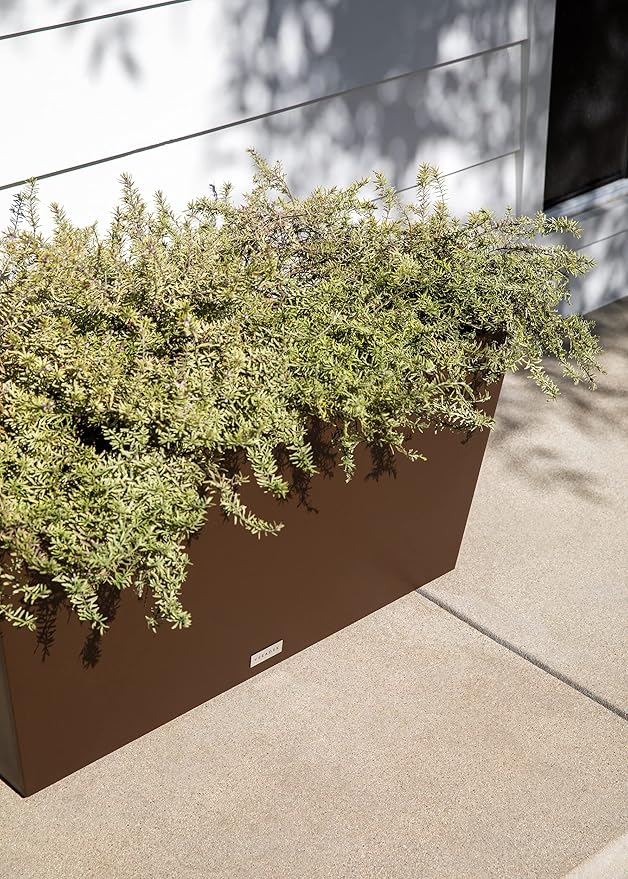 Veradek Pure Series Midori Trough Planter - Large Rectangular Planter for Indoor or Outdoor Deck/Porch | Durable All-Weather Use with Drainage Holes | Modern Decor for Shrubs, Flowers, Small Plants VeradekOutdoor