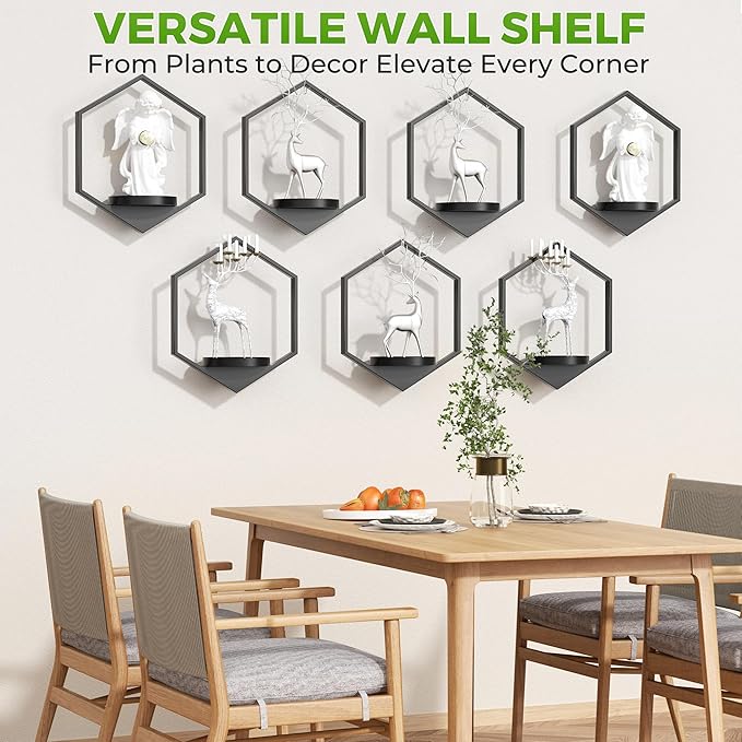 Wall Planters for Indoor Plants 7 Pack, Plant Frames Wall Decor Living Room Plant Stand Hanging Wall Plants Holder to Hold Large Pots Wall Plant Hanger Window Plant Shelves for Outdoor Entryway DEMEGA