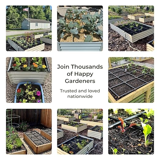 Garden Grid Watering System | Square Foot Gardening Grid & Irrigation in One | Pre-Assembled Watering Grid and Square Foot Garden Style Planting Template | USA-Made Quality | Size: 4x6 – Dims: 44"x66" GardenInMinutes
