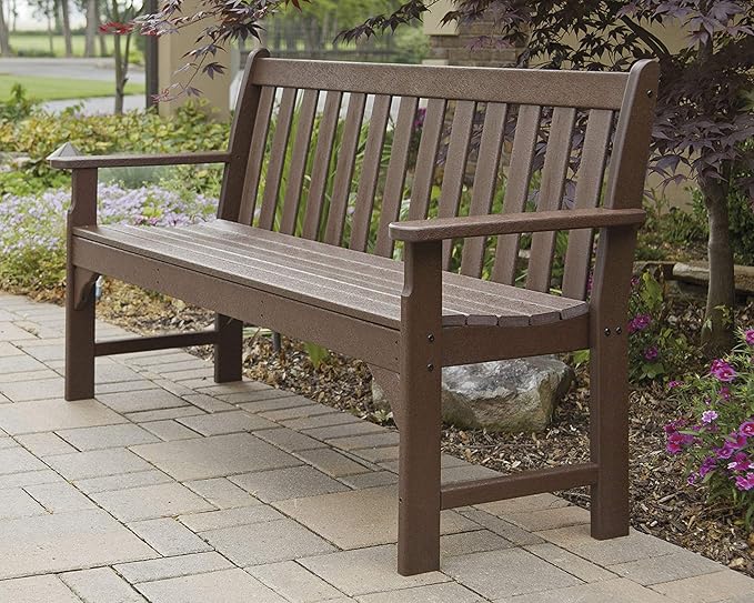 POLYWOOD GNB60MA Vineyard 60" Bench, Mahogany POLYWOOD