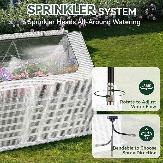 Raised Garden Bed with Self-Watering System, 6x3x2 ft Elevated Planter Boxes Outdoor with PE Cover, Galvanized Raised Beds for Gardening,Vegetables,Flowers, Backyard, Patio Lineware