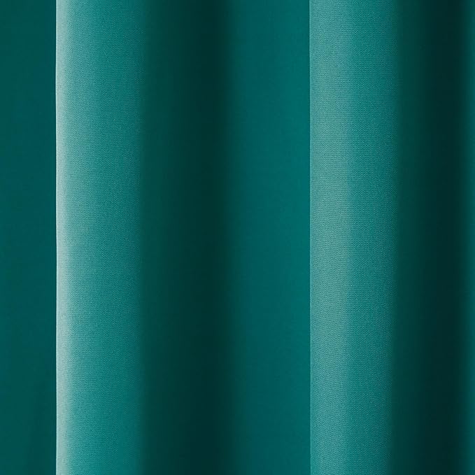 Town & Country Basics Cabana Solid Heavyweight Indoor Outdoor Curtains, Light Filtering Opacity with Grommet Top, Water Repellent, 2-Pack Set, 54"x63", Dark Teal TOWN+%26+COUNTRY+BASICS