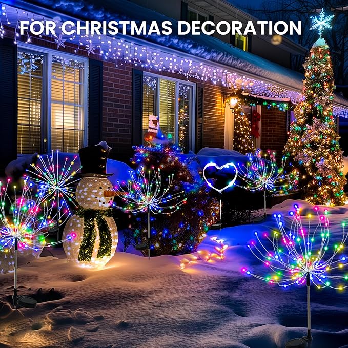 Garden Decor Solar Lights Outdoor,120LED Waterproof Colorful Solar Fairy Garden Lights for Outdoor Decoration,Yard, Patio, Porch,Flower Pot,Pathway,Christmas (6Pack) PEVOROS
