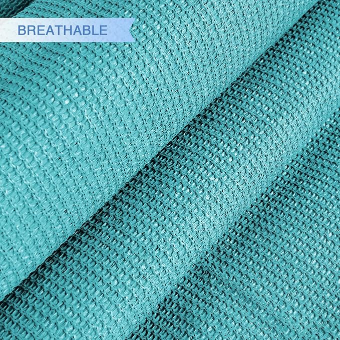 E&K Sunrise 17' x 17' x 17' Sun Shade Sail Triangle Canopy Shade Cover UV Block for Patio Backyard Garden Outdoor (Turquoise) EKSUNRISEINC
