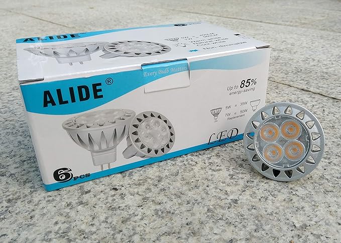 ALIDE MR16 Led Bulbs 5W Replace 20W 35W Halogen Equivalent,2700K Soft Warm White,12V Low Voltage MR16 GU5.3 Bulb Spotlights for Outdoor Landscape Flood Track Lighting,Not Dimmable,450lm,38 Deg,6 Pack ALIDE