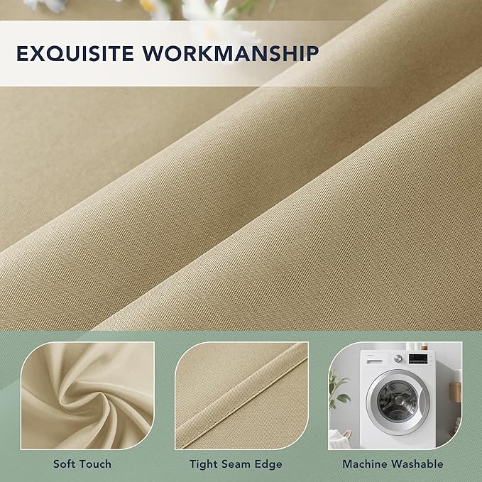 Outdoor Curtains for Patio Waterproof - 6 Panels Privacy Weatherproof Outside Curtains with Grommets for Pergola, Gazebo, Porch, Cabana, Balcony, 54 x 84 Inch, Cream RichSets