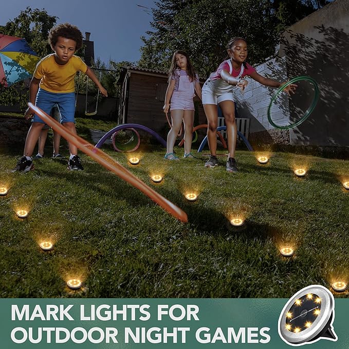 SOLPEX Mini Solar Ground Lights, 10 Pack Solar Lights Outdoor Waterproof, Pathway Lights Solar Powered, Solar Garden Lights, Landscape Lighting for Yard Driveway Walkway (Warm White) Solpex