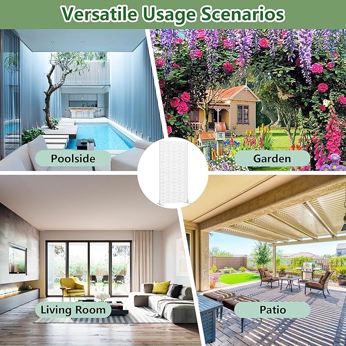 Casaphoria Metal Privacy Screen Outdoor, 72" H x 35" W Freestanding Decorative Privacy Screen for Patio Deck Balcony Garden with Stable Base, White-Brick Casaphoria