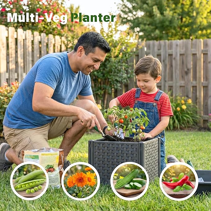 Raised Garden Bed with Tomato Planter Cage, 67.6" Trellis Planter Boxes with Wheels for Outdoor Patio Greenhouse Gardening Climbing Vegetables MakeYourGardenBeautiful