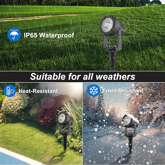 Solar Spot Lights Outdoor, 4-in-1 Solar Landscape Spotlight Waterproof 9.8ft Cable, 5W 3000mAh, Dusk to Dawn Auto ON/Off Adjustable Wall Lights for Yard, Ground, Garden, Pool, Lawn (Cold White) CREPOW