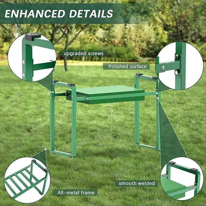 FLINTER Garden Kneeler and Seat, 10.2" Wider Heavy Duty Thick Gardening Bench for Kneeling and Seat - Multifunctional Kneeler Bench, Gardening Gifts for Women, Seniors Grandparents, Green FlinterOfficial