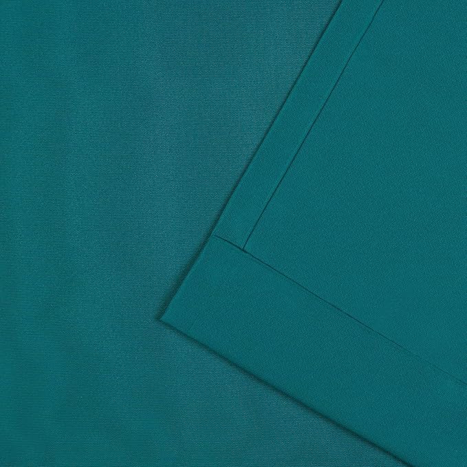 NICOLE MILLER NEW YORK Canvas Indoor/Outdoor Grommet Top Curtain Panel Pair, 54"x96", Turk Teal NicoleMiller