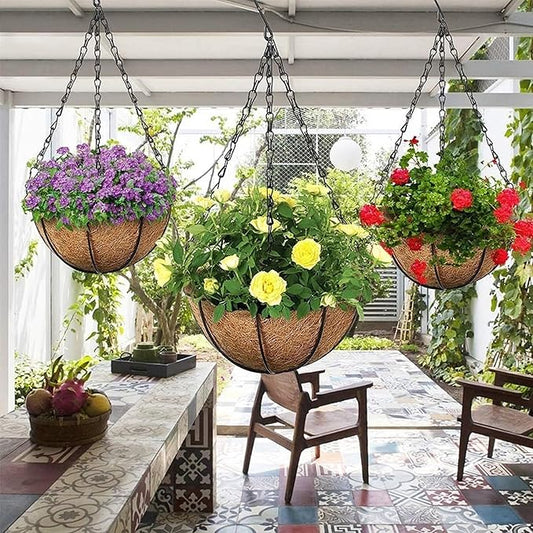 3 Pack, 20 Inch Hanging Baskets Chain, Hanging Chains with Hooks Flower Pot Chain Replacement Plant Hangers for Planters, Bird Feeders and Lanterns (Hook, 3) VIREYA