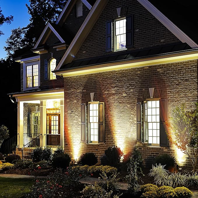 Outdoor Landscape lighting Low Voltage, 65.6FT Wired LED Spot light with Plug-in Transformer, IP65 Waterproof Outside Uplight 18W 1800LM for Yard Garden Tree Pathway House, Warm White 3000K, Pack of 6 NEWKAZ