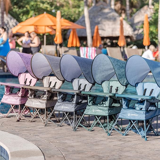 Baby Delight Go with Me Venture Portable Chair | Indoor and Outdoor | Sun Canopy | 3 Child Growth Stages | Sandstone BabyDelight