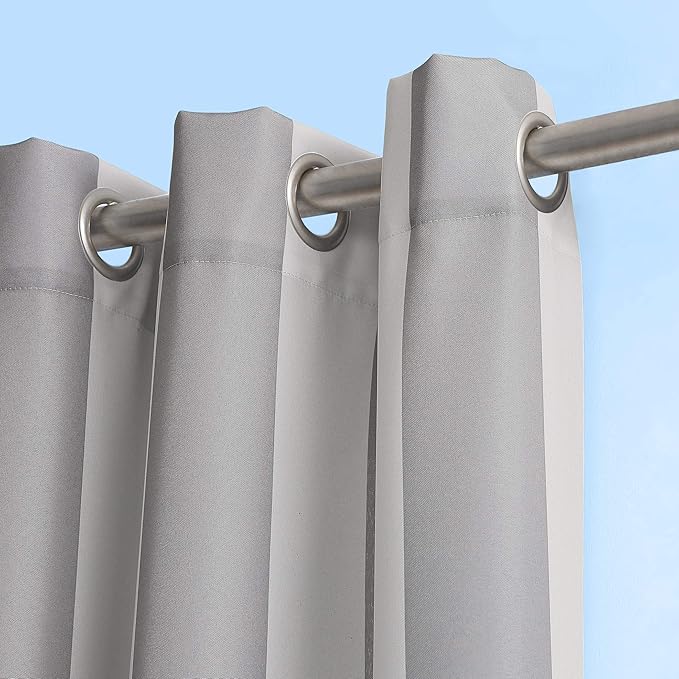 Sun Zero Valencia 2-Pack Cabana Stripe Indoor/Outdoor UV Protectant Energy Efficient Grommet Curtain Panel Pair SunZero%E2%84%A2