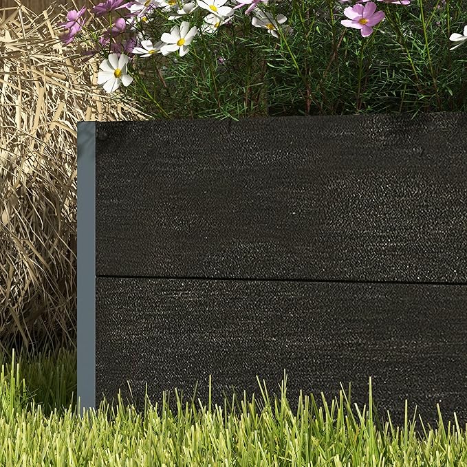 Outsunny Raised Garden Bed with Trellis for Climbing Plants, Planter Box with Self Draining Gap, Freestanding Trellis Planter for Outdoor, Patio, Deck, 28.25" x 15" x 59", Black Outsunny