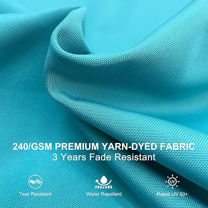 PURPLE LEAF Patio Umbrella 9ft Outdoor Square Umbrella Large Cantilever Umbrella Windproof Offset Heavy Duty Sun for Garden Deck Pool Patio, Turquoise Blue PURPLELEAF