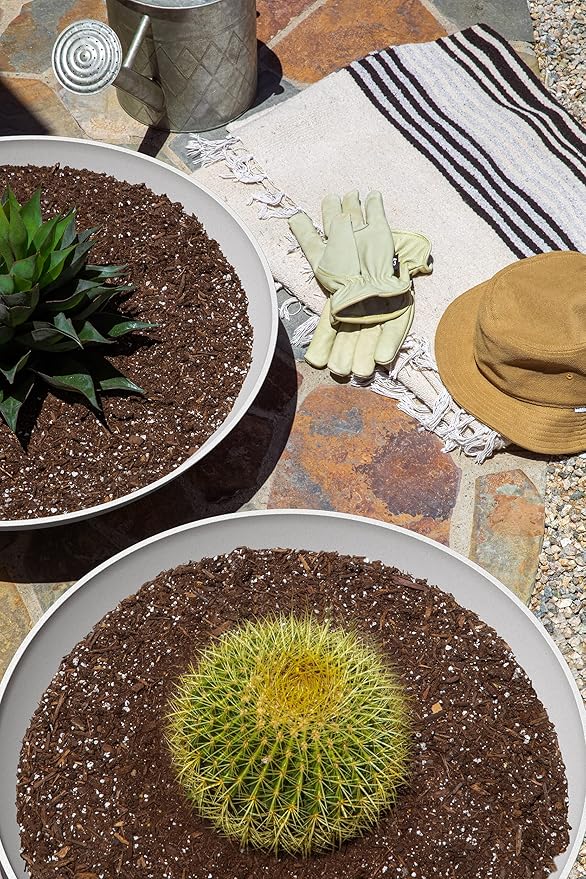 Veradek Mason Series Lane Bowl Planter| for Indoor or Outdoor Tabletops/Gardens |Made from Plastic-Stone Composite with Drainage Holes|Modern Décor for Flowers, Succulents, Small Plants VeradekOutdoor