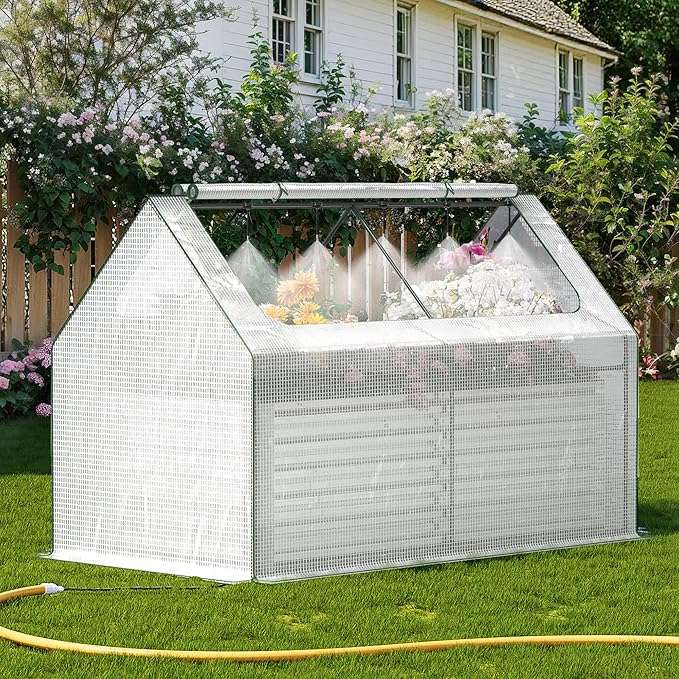 Raised Garden Bed with Self-Watering System, 6x3x2 ft Elevated Planter Boxes Outdoor with PE Cover, Galvanized Raised Beds for Gardening,Vegetables,Flowers, Backyard, Patio Lineware