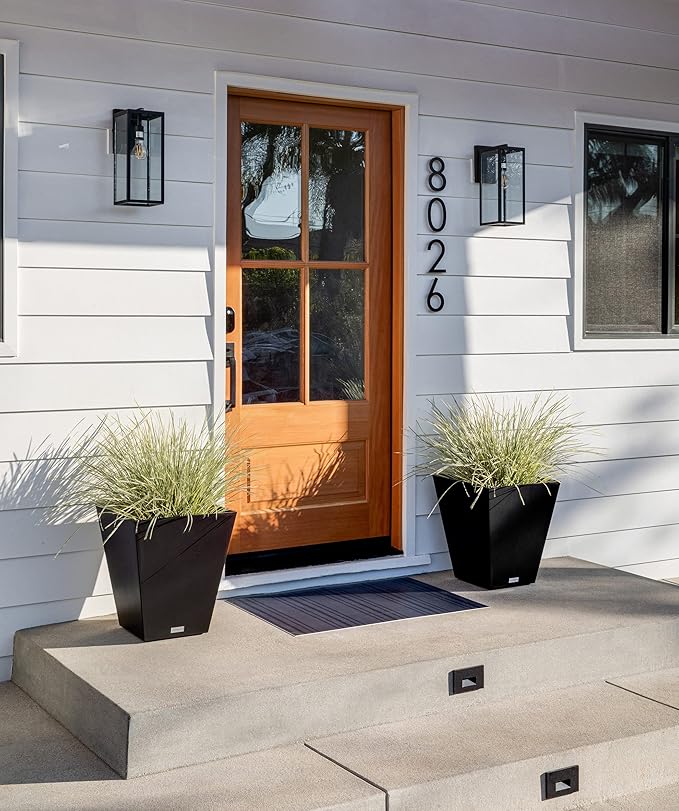Veradek Pure Series Nobleton Plastic Planter - Large Pots for Indoor or Outdoor Porch/Patio | Durable All-Weather Use with Drainage Holes | Modern Planter Décor for Flowers, Shrubs, Trees VeradekOutdoor