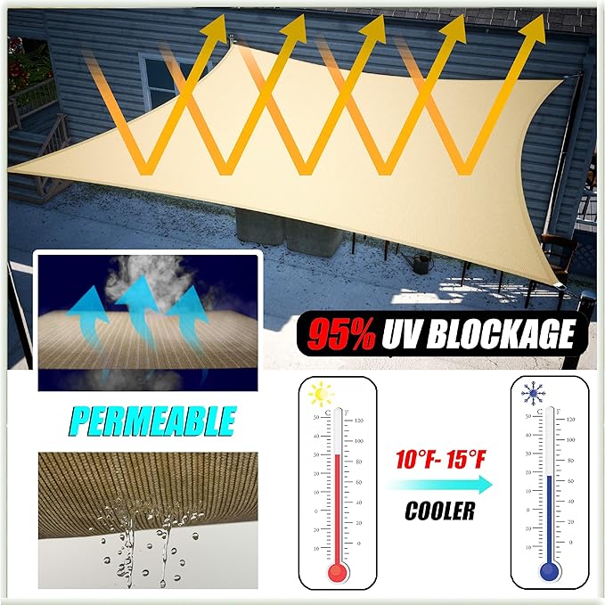 Amgo 12' x 12' x 17' Grey Right Triangle Sun Shade Sail Outdoor Canopy Awning UPF50+ AGTAPRT12, 95% UV Blockage, Water & Air Permeable, Commercial Standard Heavy Duty (We Make Custom Size) Amgo