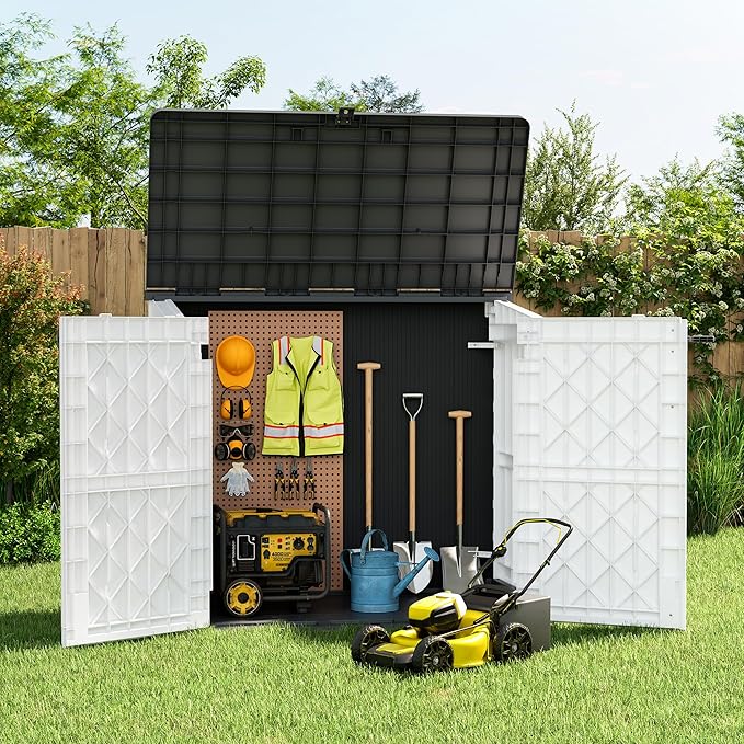 LHBcraft Outdoor Storage Cabinet 36 Cu Ft with Lockable Doors, Portable Horizontal Storage Shed, Resin Outdoor Storage Box Waterproof for Patio-Easy to Assemble LHBcraft-US