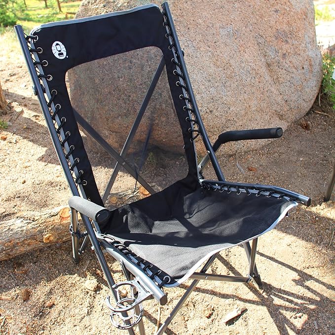 Coleman Comfortsmart Portable Suspension Chair, Ultra-Comfortable Outdoor Camping Chair with Drink Holder & Carry Bag, Supports up to 300lbs, Great for Camping, Tailgating, Firepits, Patio, & More Coleman