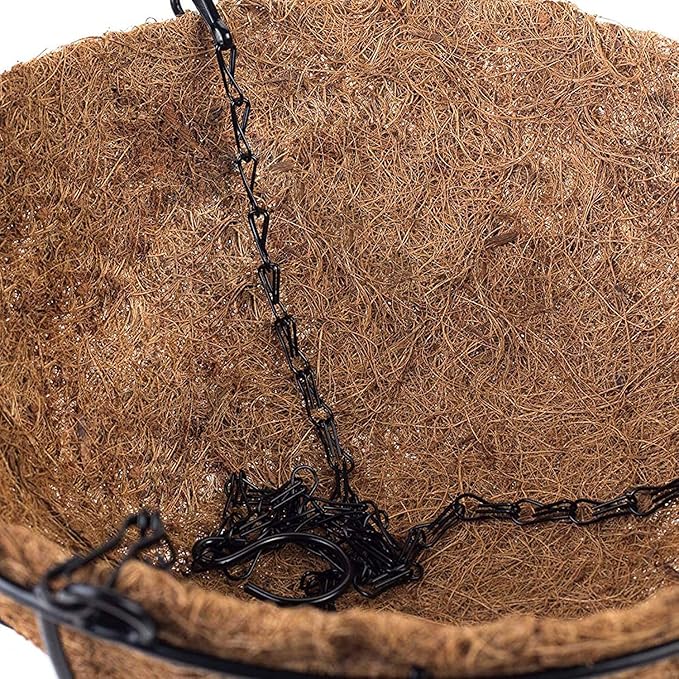 Tosnail 3 Pack 10" Metal Hanging Flower Pots Hanging Planters Plant Basket with Coco Fiber Liners Tosnail
