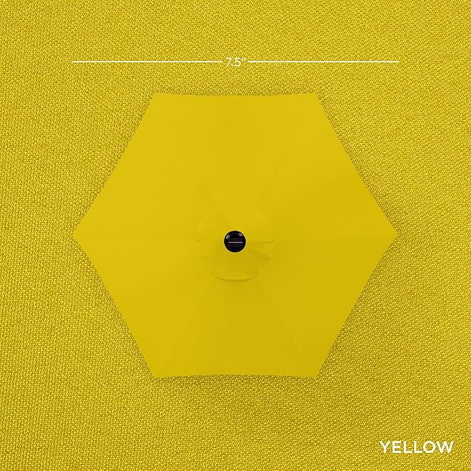 Best Choice Products 7.5ft Outdoor Solar Market Table Patio Umbrella for Deck, Pool w/Tilt, Crank, LED Lights - Yellow BestChoiceProducts