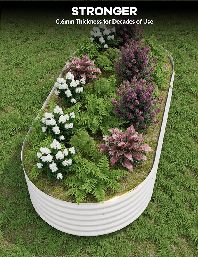 2 Pcs Raised Garden Beds Outdoor 10x4x1.5 ft - Galvanized Steel Planter Box for Vegetables, Flowers, Rust-Resistant Garden Box, Easy Assembly Raised Beds, Durable Planters for Outdoor Plants, Beige GarveeLife