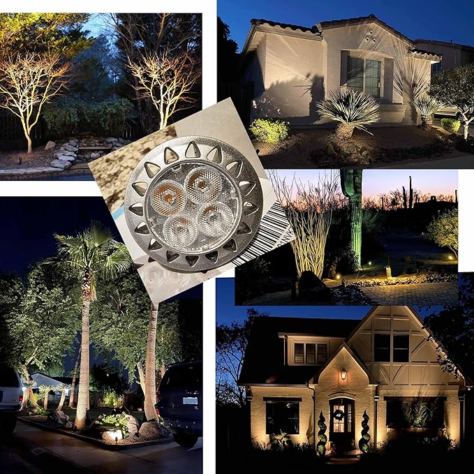 MR16 GU5.3 Led Landscape Bulbs 3000K Warm White 5W, MR16 20W 35W Halogen Replacement,12V Low Voltage Bulb Spotlights for Outdoor Landscape Flood Indoor Track Lighting,Not Dimmable,450lm,38 Deg,6 Pack ALIDE