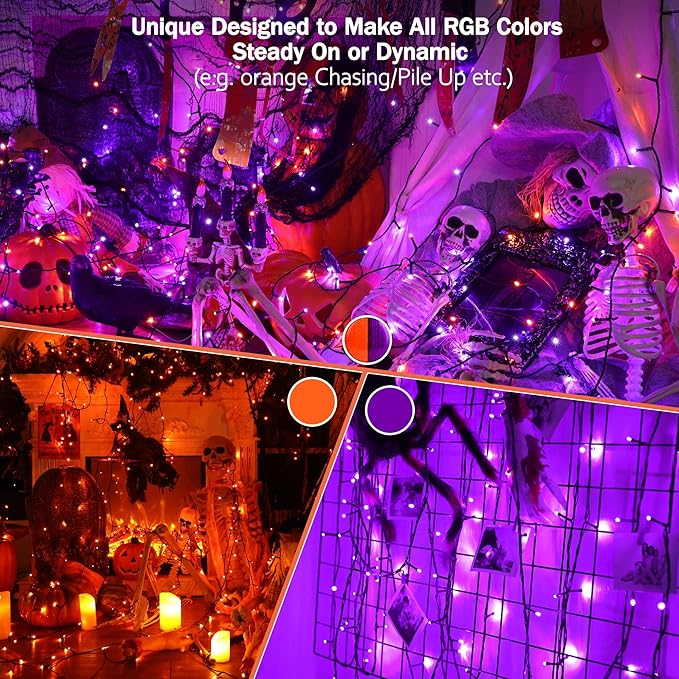 Brizled Color Changing RGB Christmas Lights, 66ft 200 LED Easter String Lights Music Sync, 120+ Modes Remote Dimmable Outdoor Mini Tree Light Indoor Plugin for St Patrick's Day Xmas Halloween Brizled