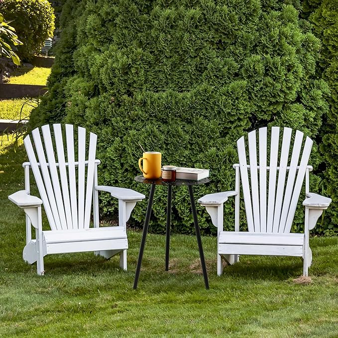 1 Pack Metal Outdoor Side Tables Small Outside Round End Table for Patio Modern Accent Garden Corner Table for Small Spaces, Balcony, Porch, Weather-Resistant, Plant Stand Indoor, Black PartyZealot