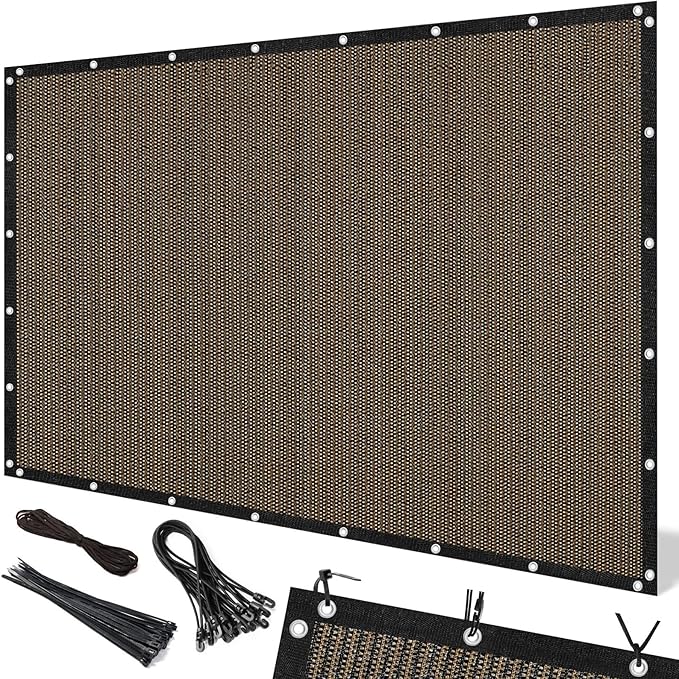 Artpuch 90% Sun Shade Cloth, 5 x 16 FT Pergola Shade Cover Canopy with Grommets, Sun Screen Fabric Tarp for Patio, Outdoor, Garden, Backyard, Mocha Artpuch