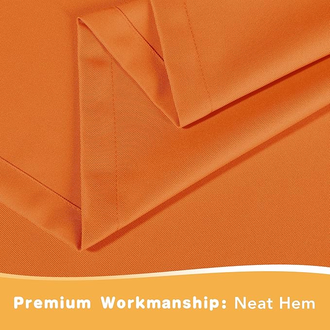 HolidayIdeas Outdoor Curtains for Patio Waterproof, 4 Panels - 54 x 120 Inch - Privacy Protection & Light Filtering Curtains Grommet Outside Curtains for Porch, Backyard (Mecca Orange) HolidayIdeas