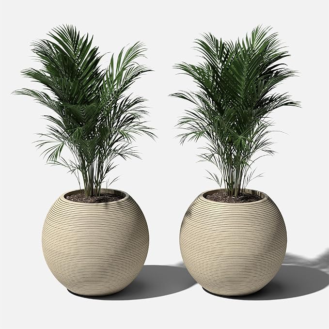 Veradek Strata Series Sphere Round Planter for Patio & Backyard | Durable Plastic-Stone Material | Modern Décor for Tall Trees and Plants VeradekOutdoor