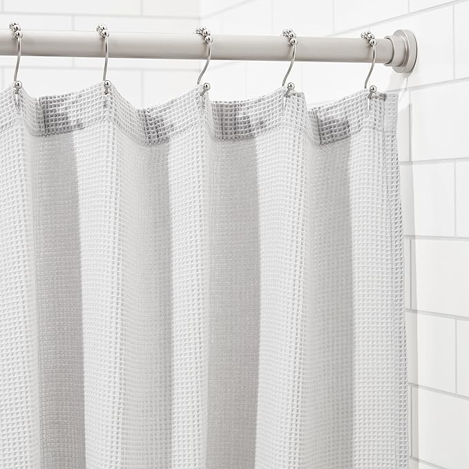 Amazon Basics No Drill Adjustable Indoor Outdoor Tension Curtain Rod, 54-90" Length, Nickel AmazonBasics