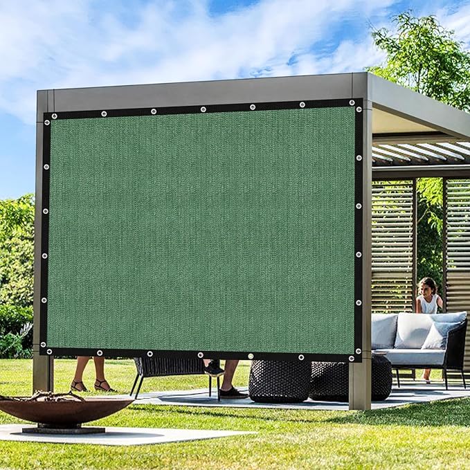 Artpuch Outdoor Pergola Shade Cover 4' X 12' Sun Shade Cloth with Grommets, 90% UV Protection Canopy Patio Privacy Screen (Customized Available) GN107, Green Artpuch