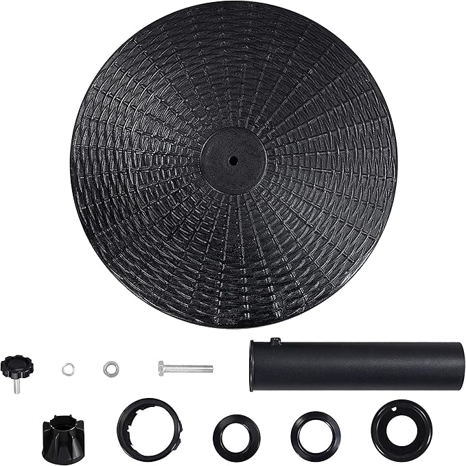 Yaheetech 22 lbs Heavy Duty Outdoor Umbrella Base 18" Round Patio Umbrella Stand Market Umbrella Base for Garden & Lawn, Black Yaheetech