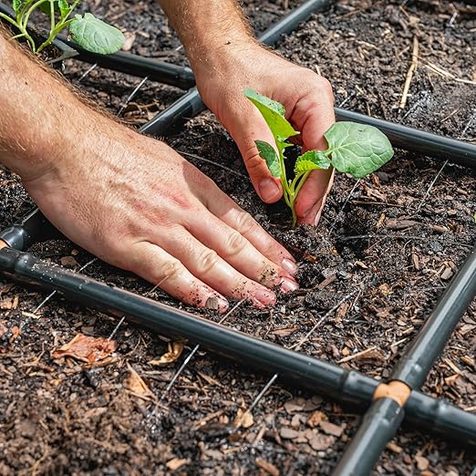 Garden Grid Watering System | Raised Garden Bed Drip Irrigation System – But Better | Pre-Assembled, Waters Every Plant Evenly, 2-Minute Setup | Square Foot Gardening Grid | US-Made (Cornerless, 2x8) GardenInMinutes